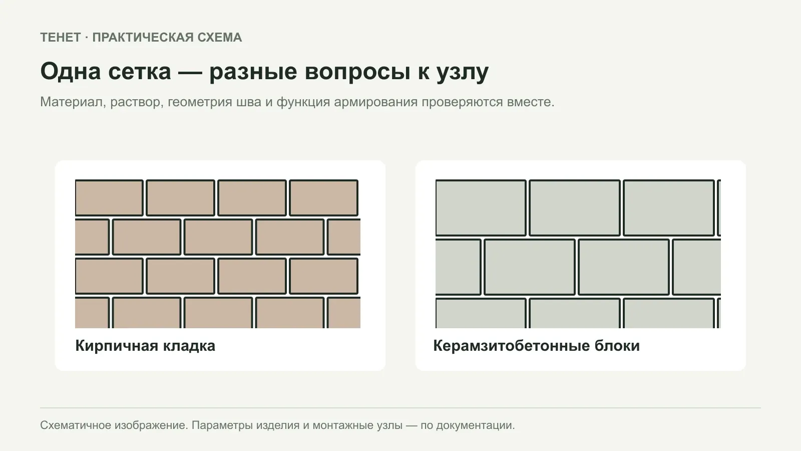 Кирпич и керамзитобетонные блоки: почему сетку выбирают под систему кладки